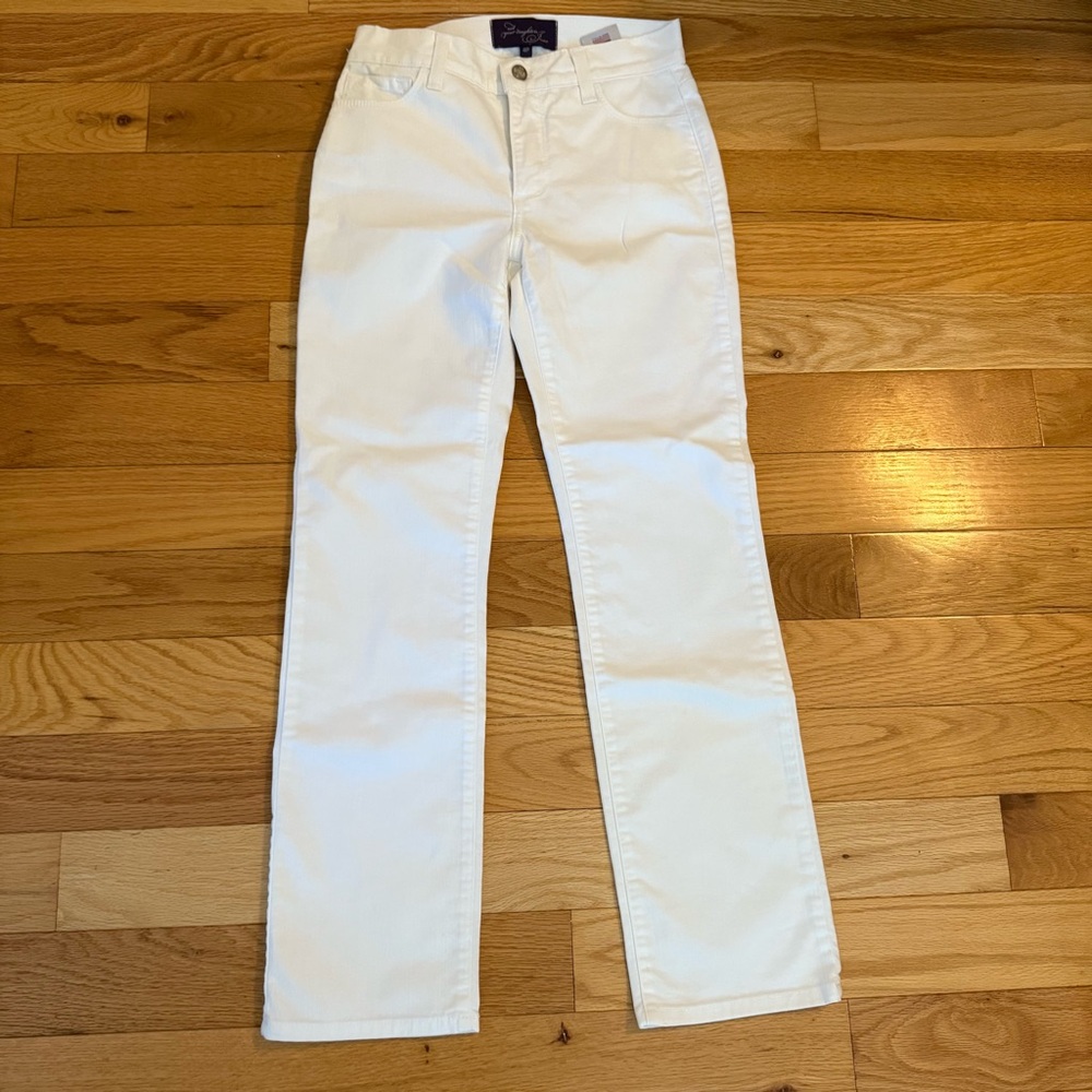 NYDJ Cream Straight Leg Jeans